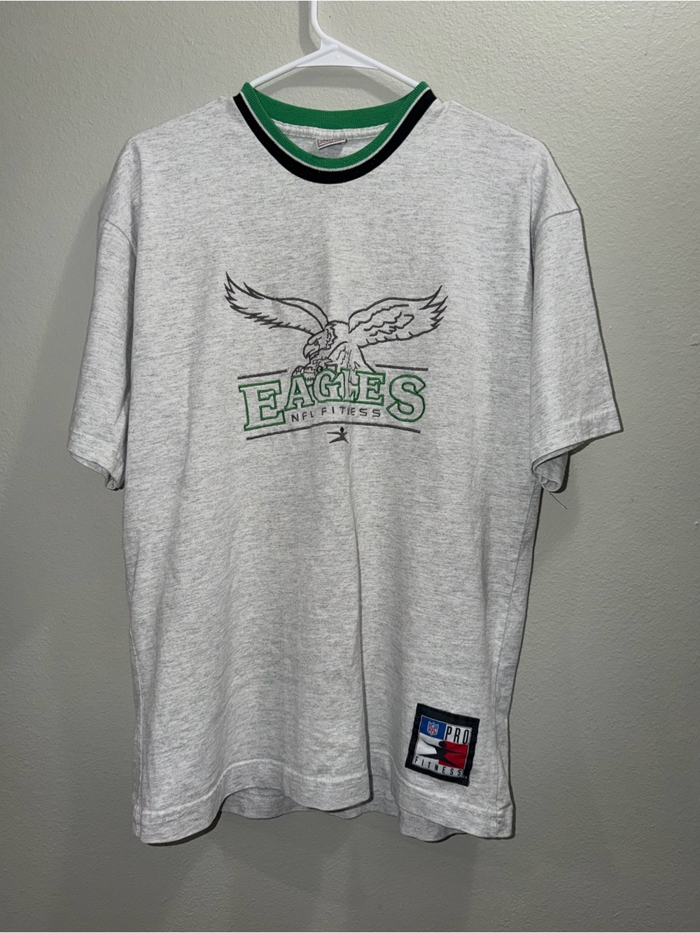 Vintage 90s Philadelphia Eagles Pro Fitness Ringer Tee - Size L